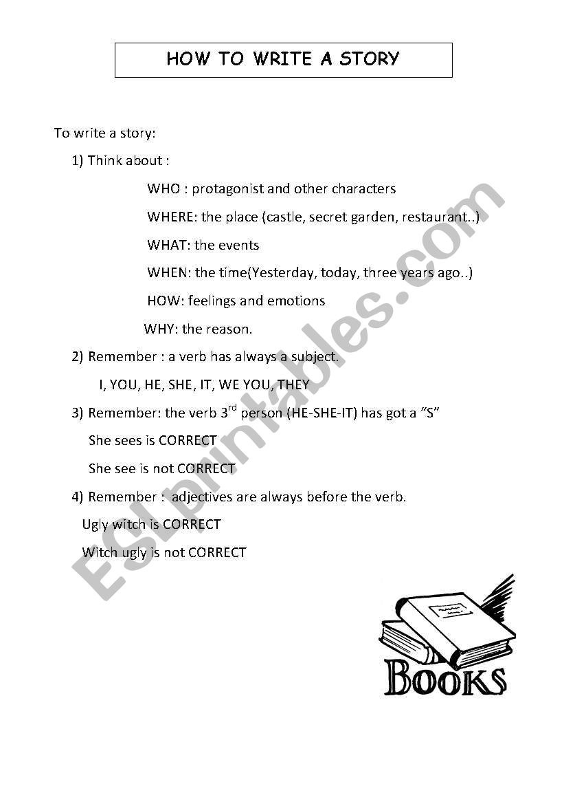 How to write a simple story worksheet