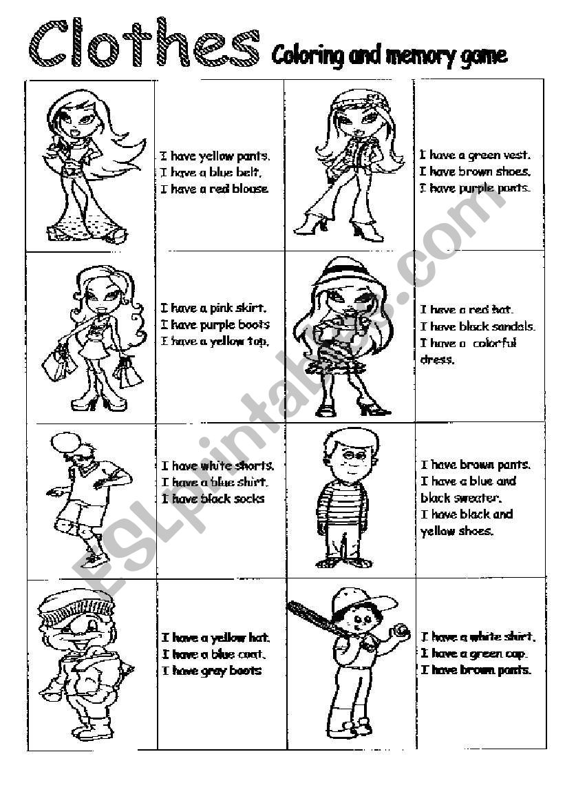 Clothes worksheet