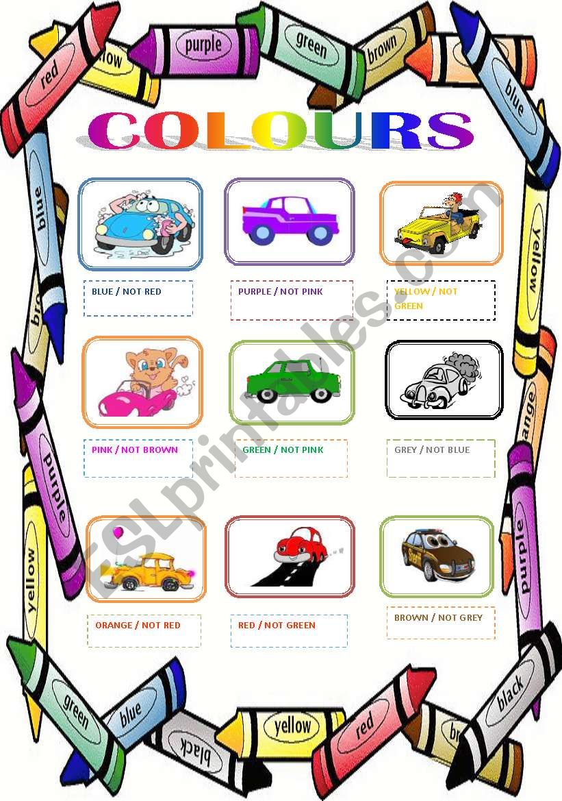 CAR COLOURS worksheet