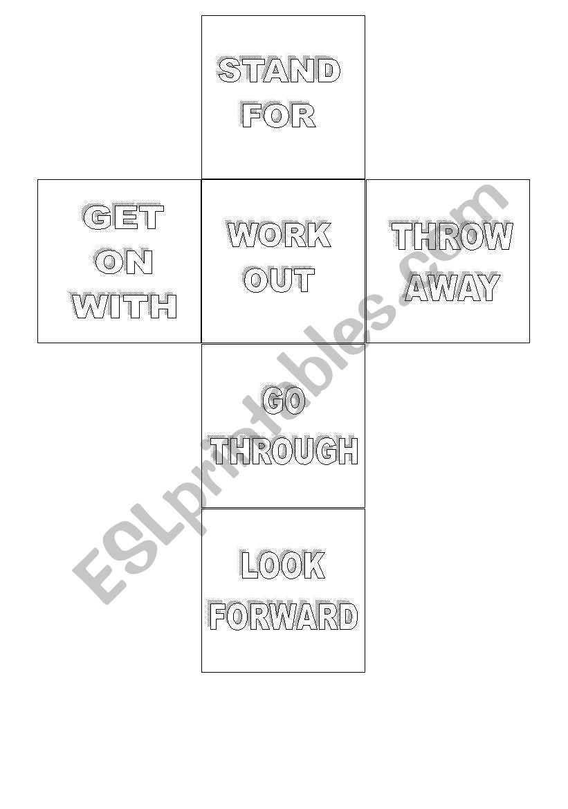 Phrasal Verbs Dice worksheet