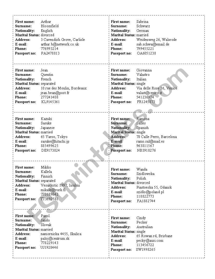 Filling a form worksheet