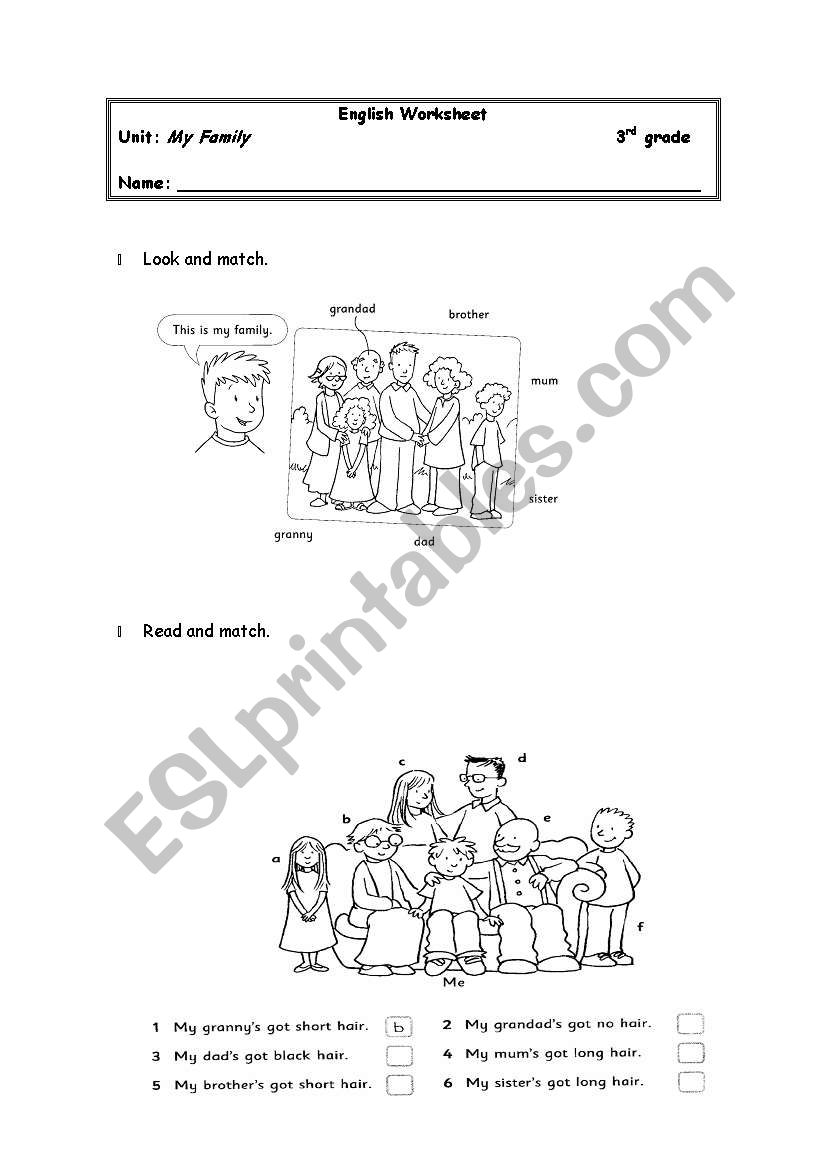     My Family worksheet