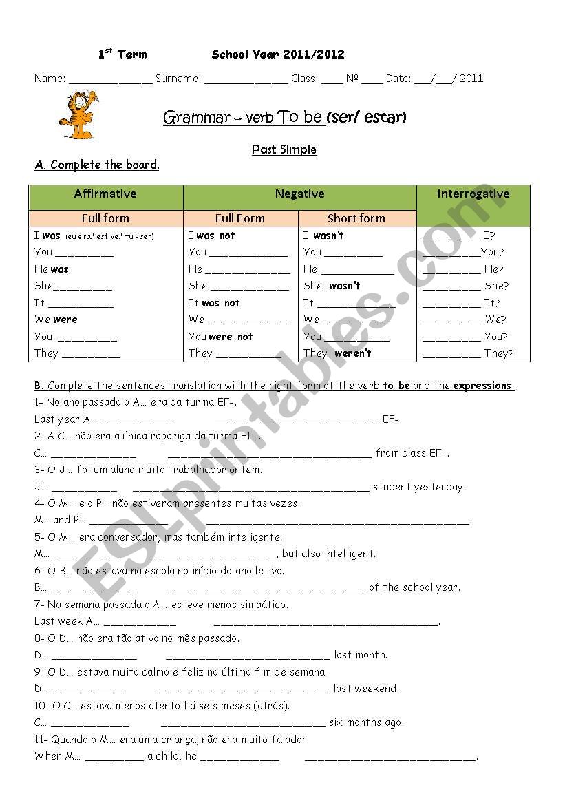 past simple of verb to be / countries and nationalities