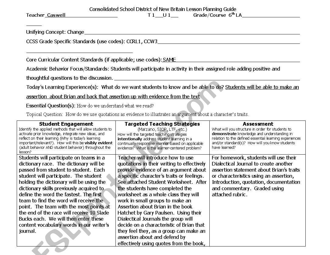 Caswell worksheet