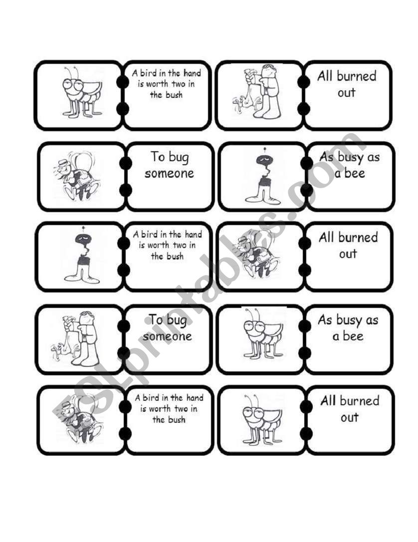 Set of idioms dominoes 1 worksheet