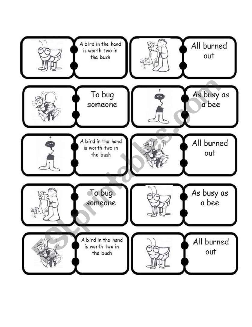 Set of idioms dominoes 1 worksheet
