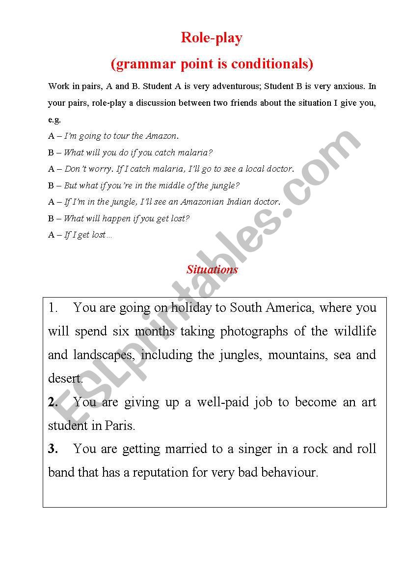 Conditionals worksheet