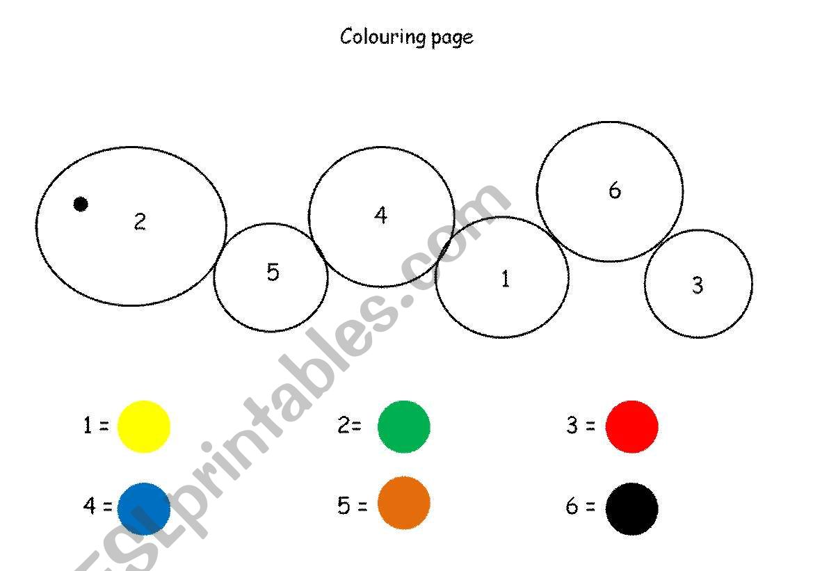 Colouring in page for young learners