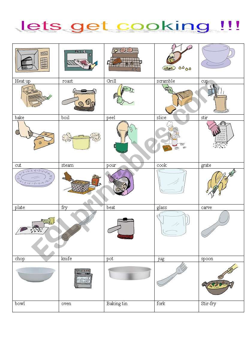 lets get cooking worksheet