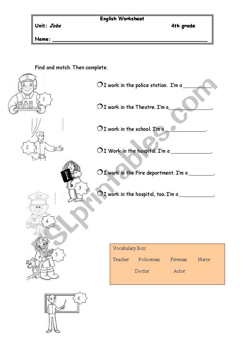 jobs worksheet