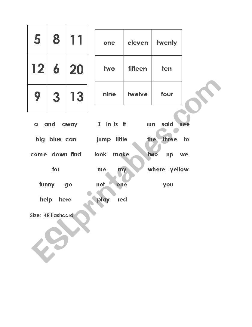 Dolch for Preparatory worksheet