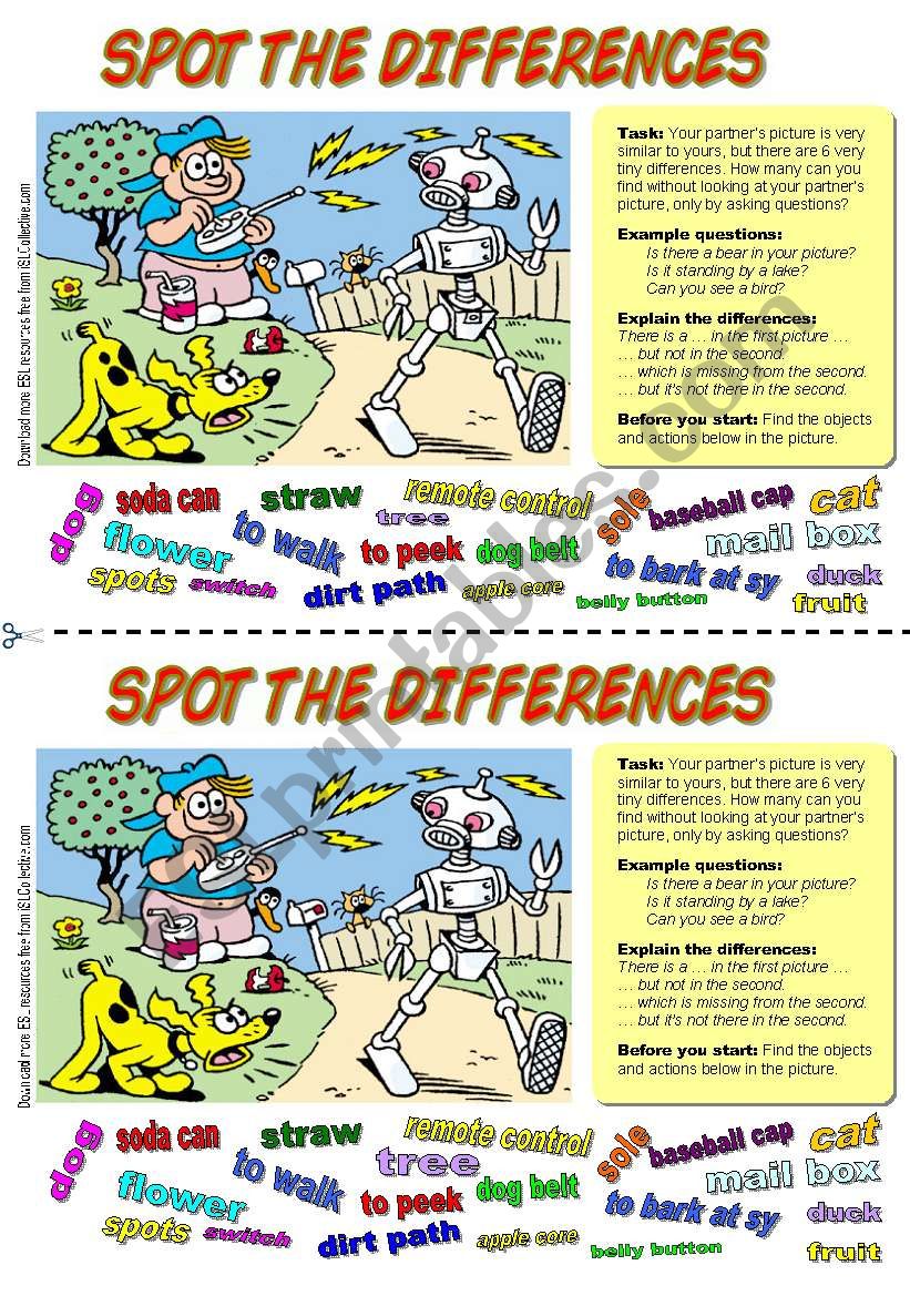 Spot the differences (4). Dog and Robot