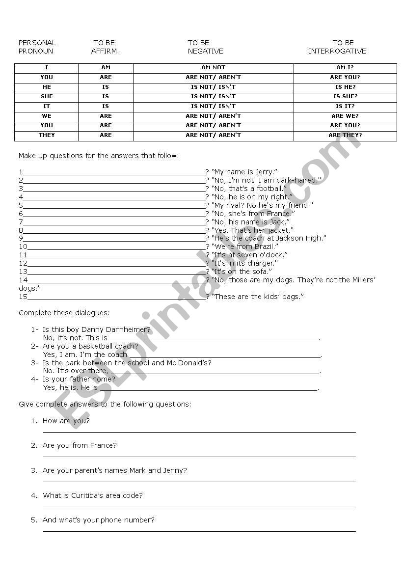 Review Elementary 1 - Part 1 worksheet