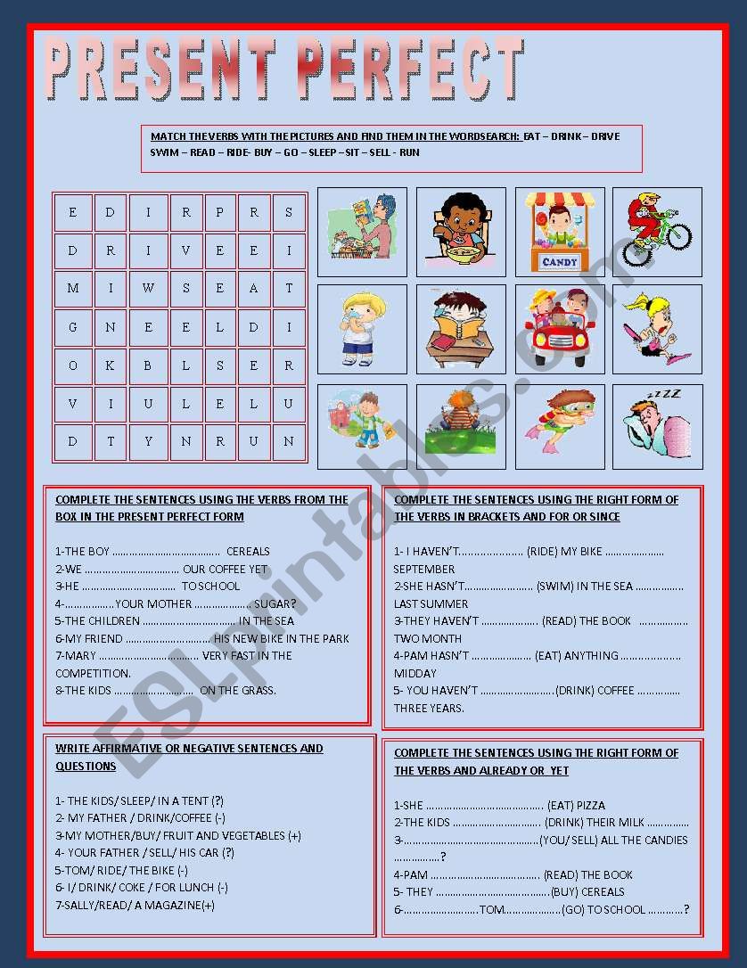 PRESENT PERFECT worksheet