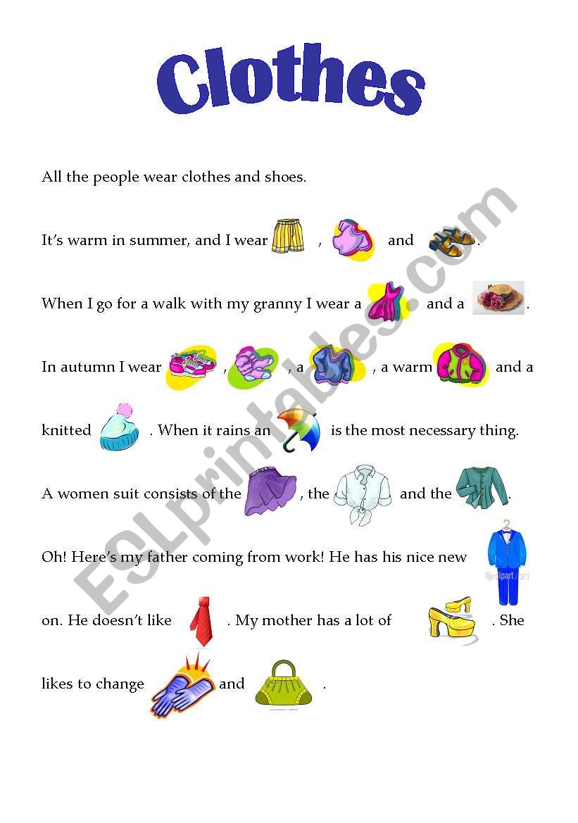 clothes worksheet