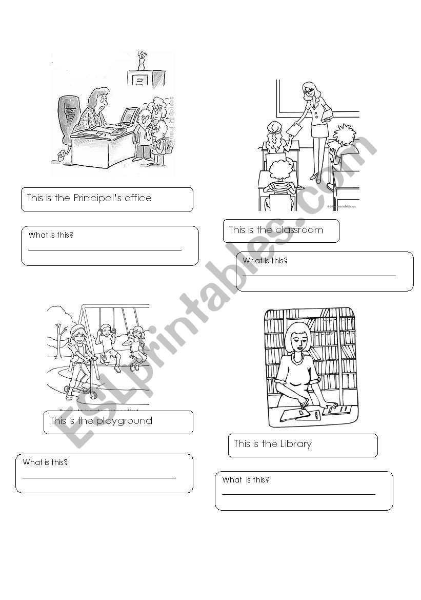 Parts of the school worksheet