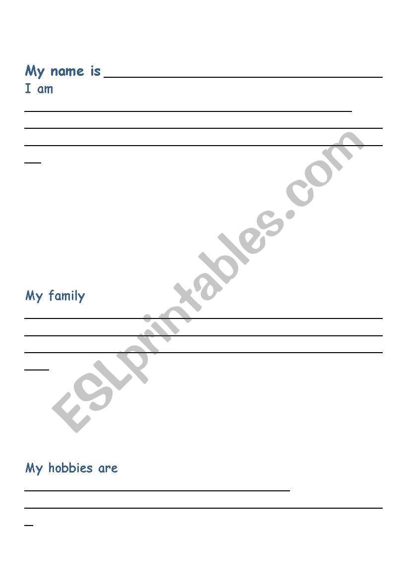 all about me worksheet