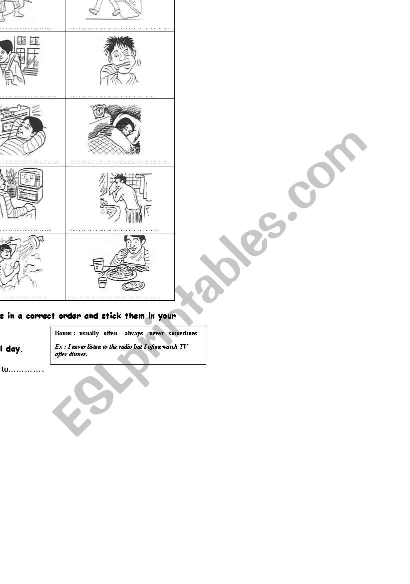 my daily routine worksheet