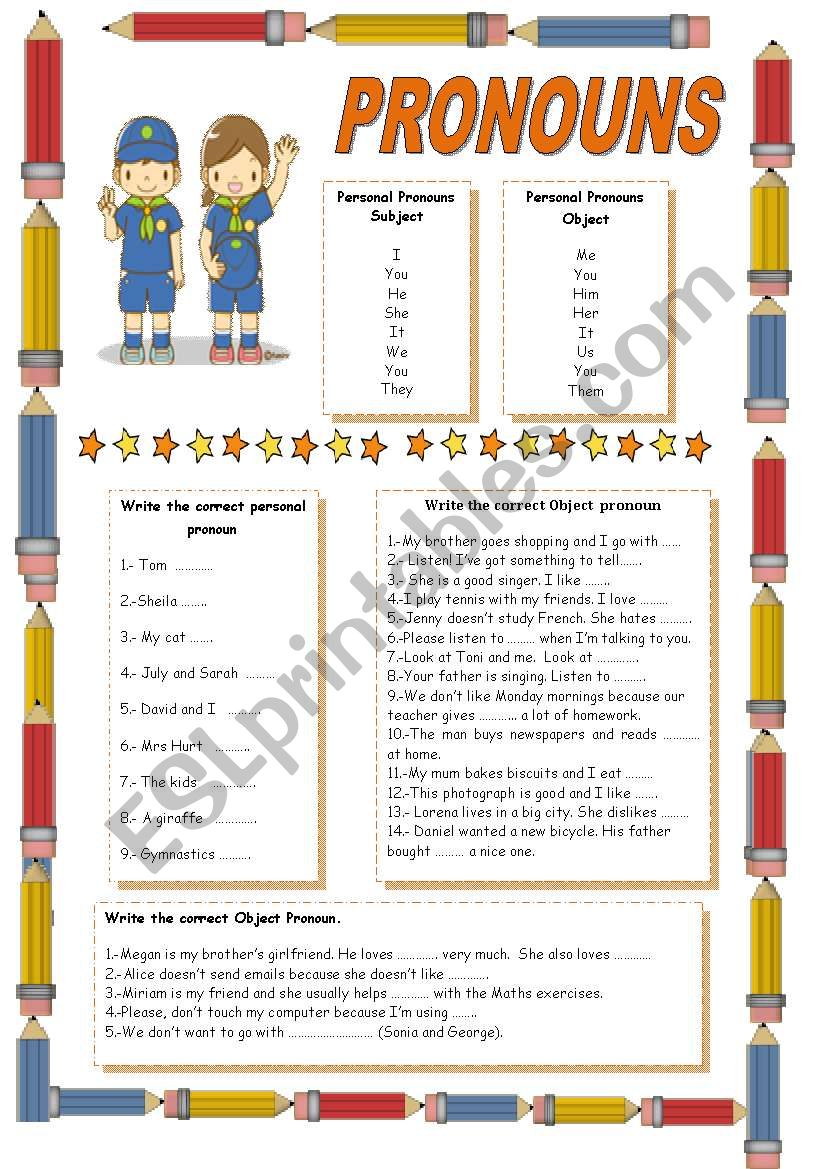 PRONOUNS worksheet