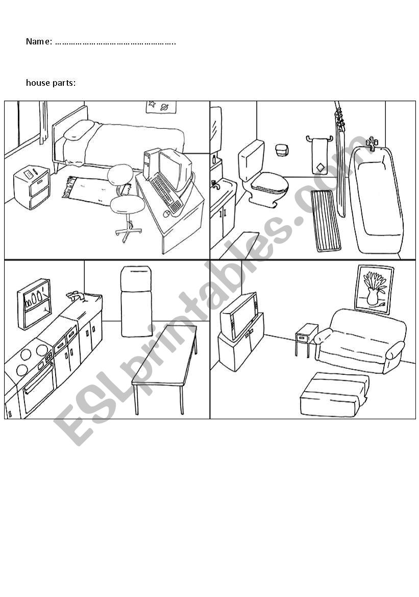 House Parts worksheet