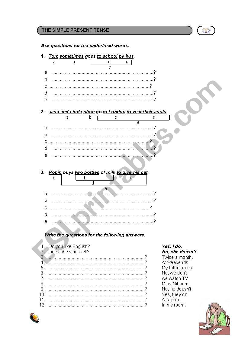 Simple Present tense worksheet