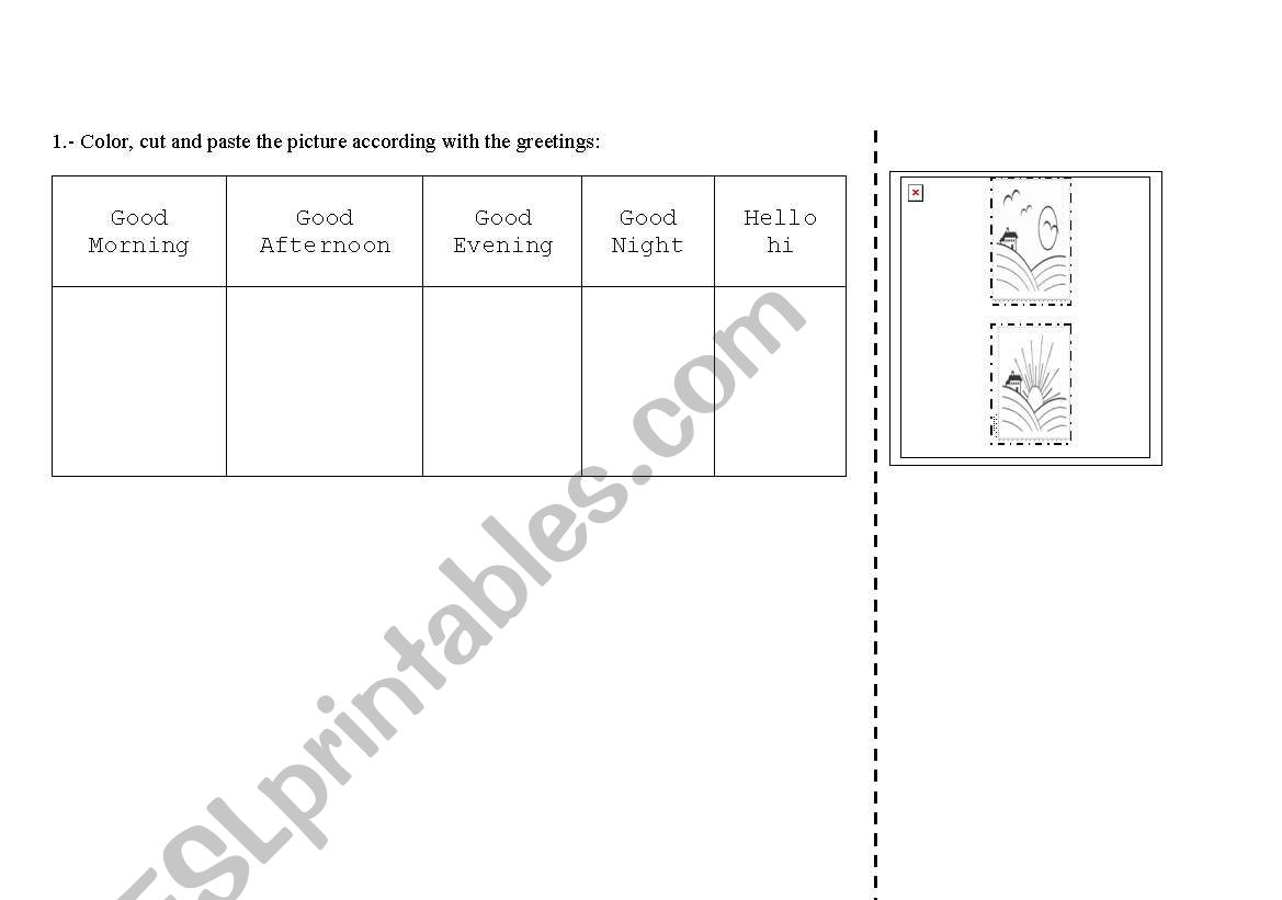 Greeting activity worksheet