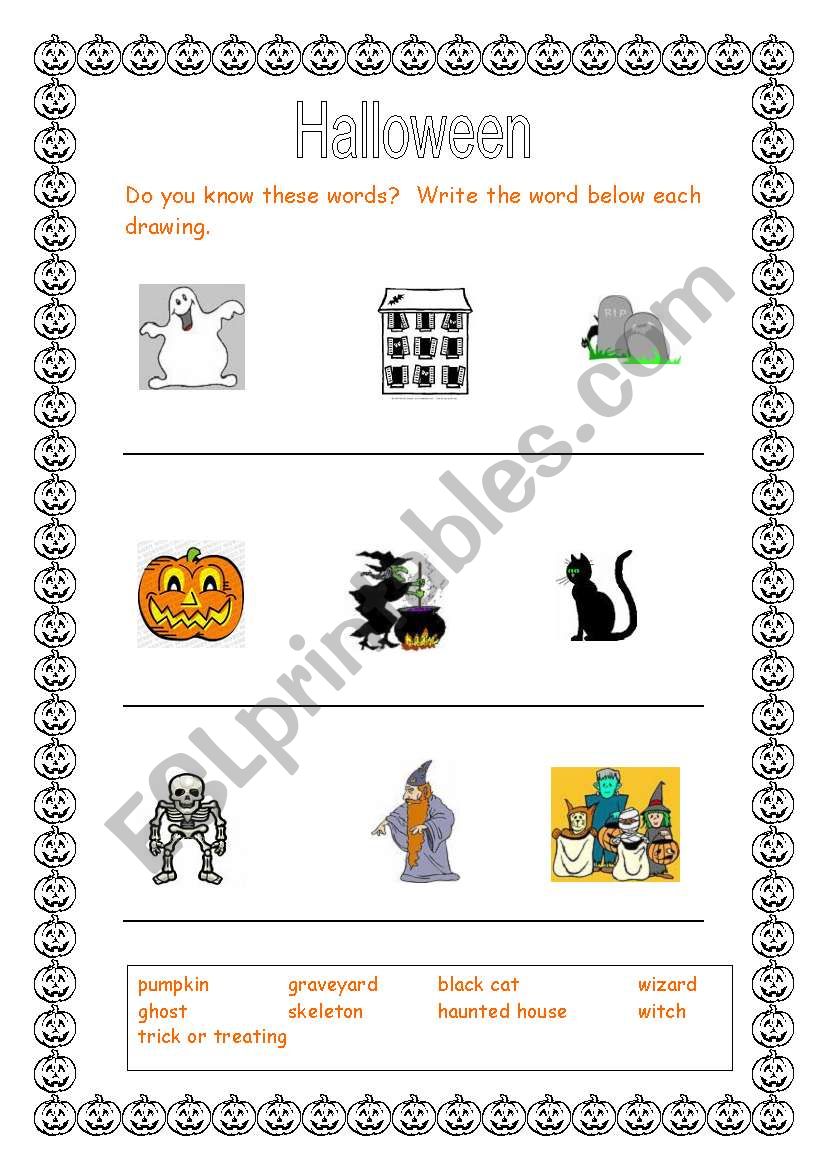 Halloween worksheet