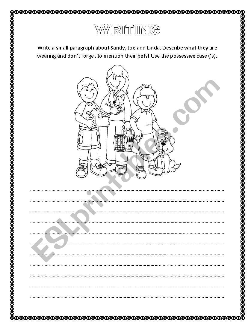 Possessive s - writing worksheet