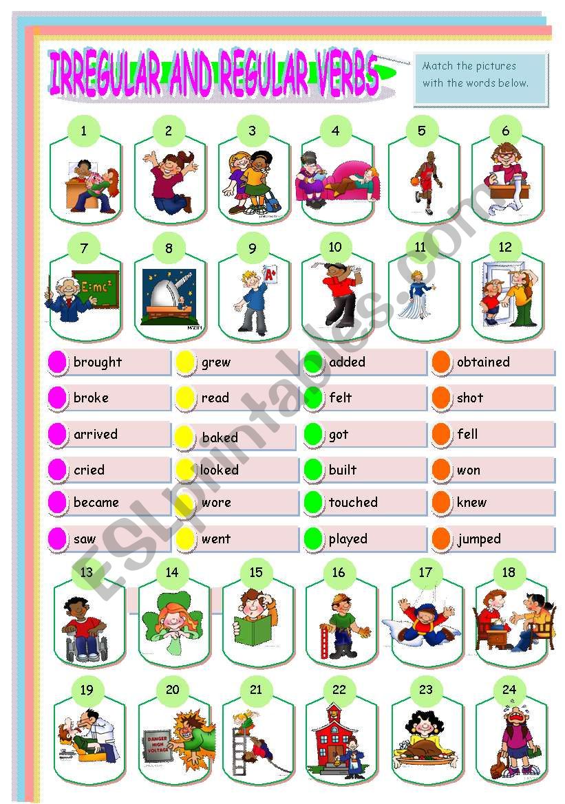 IRREGULAR AND REGULAR  PAST TENSE VERBS