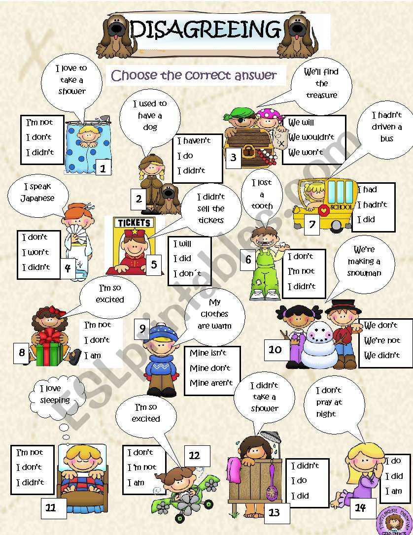 DISAGREEING - ESL worksheet by Lilianamontoya13