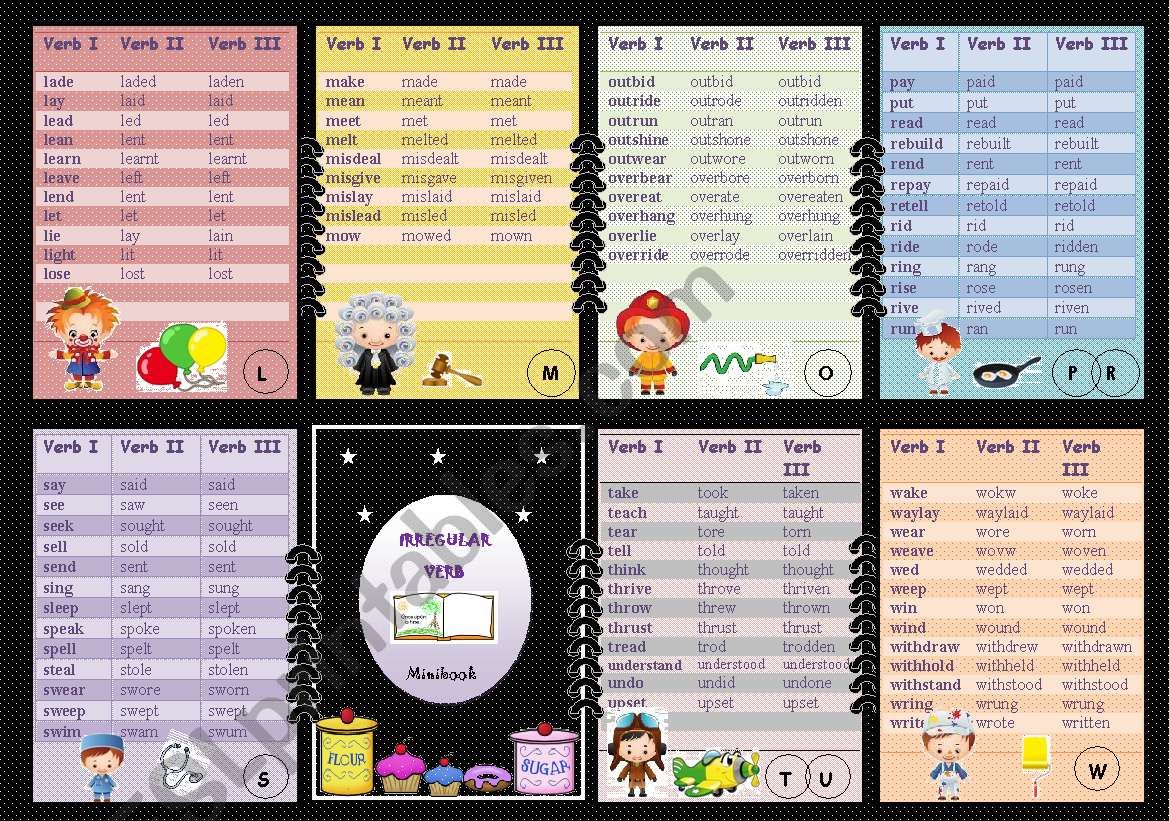 Minibook Irregular Verb (2) worksheet