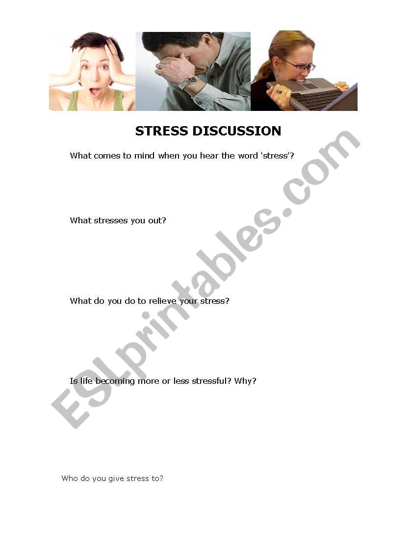 Stress Discussion worksheet