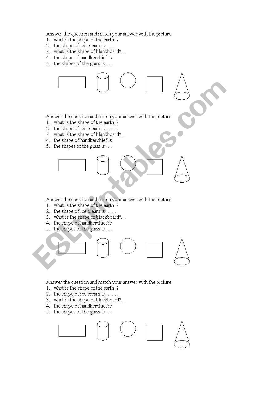 shapes worksheet