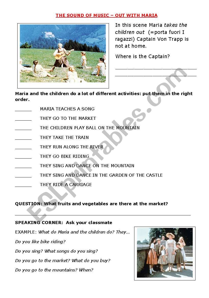 THE SOUND OF MUSIC  worksheet