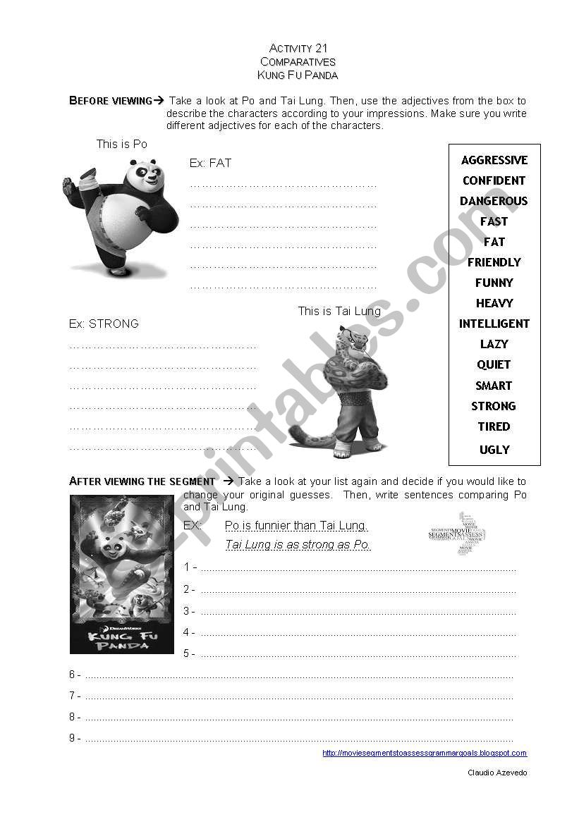  kung fu panda making comparatives