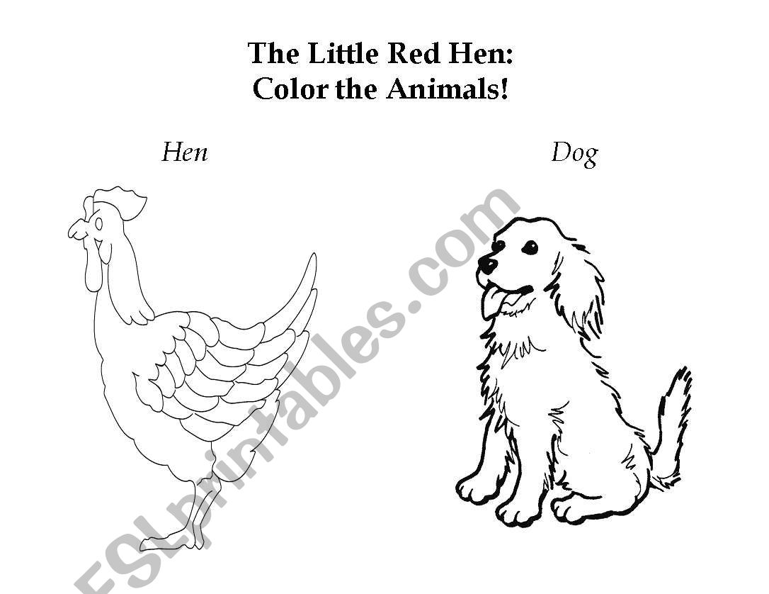 Color the Animals! - Little Red Hen