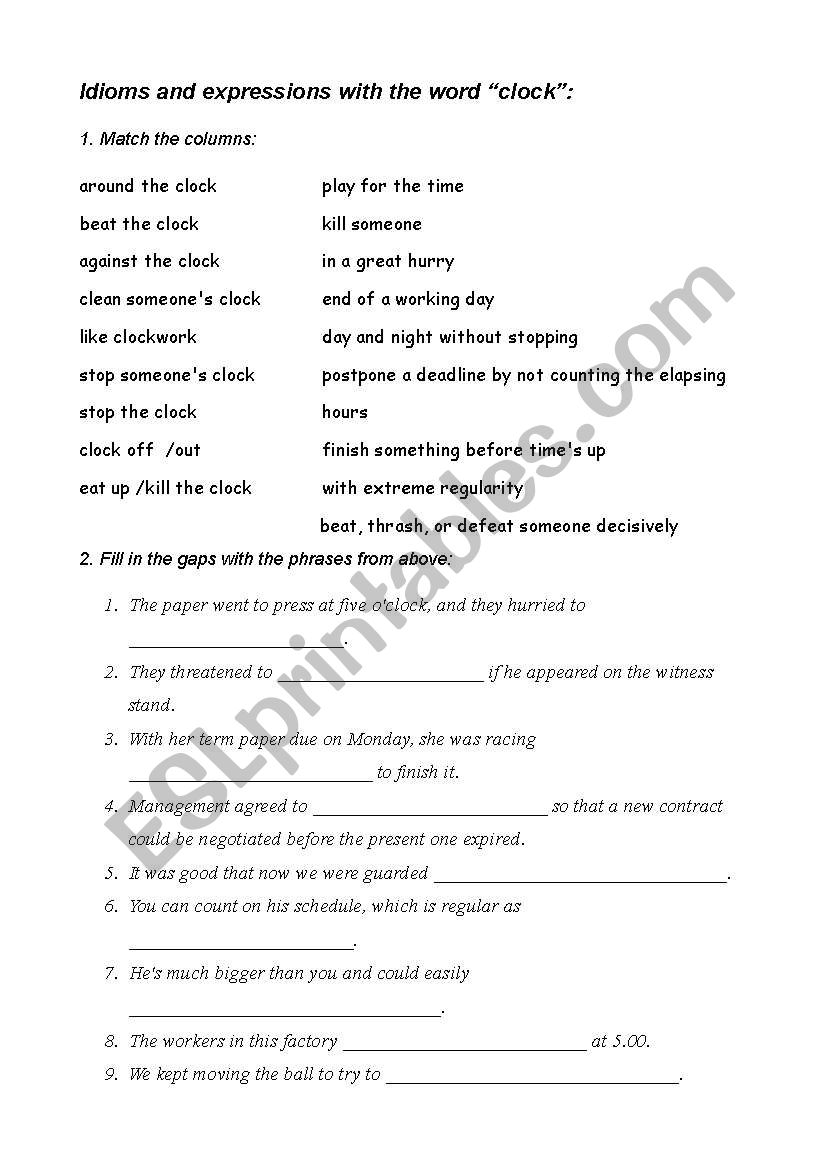 Idioms with 