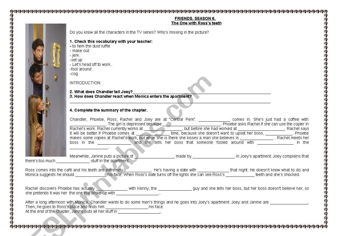 The One with RossÂ´s teeth + KEY. Friends. Season 6