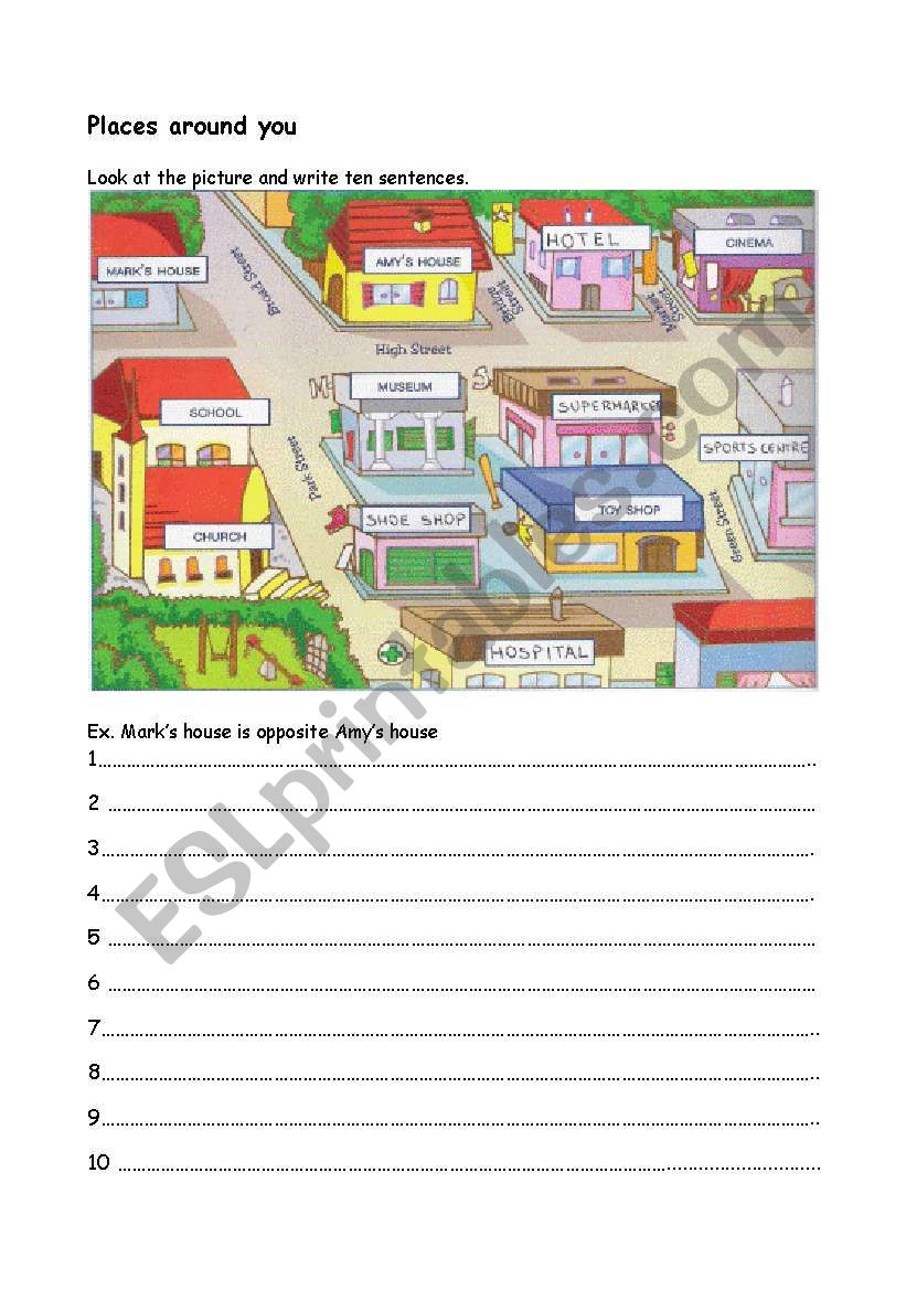 Places around you worksheet