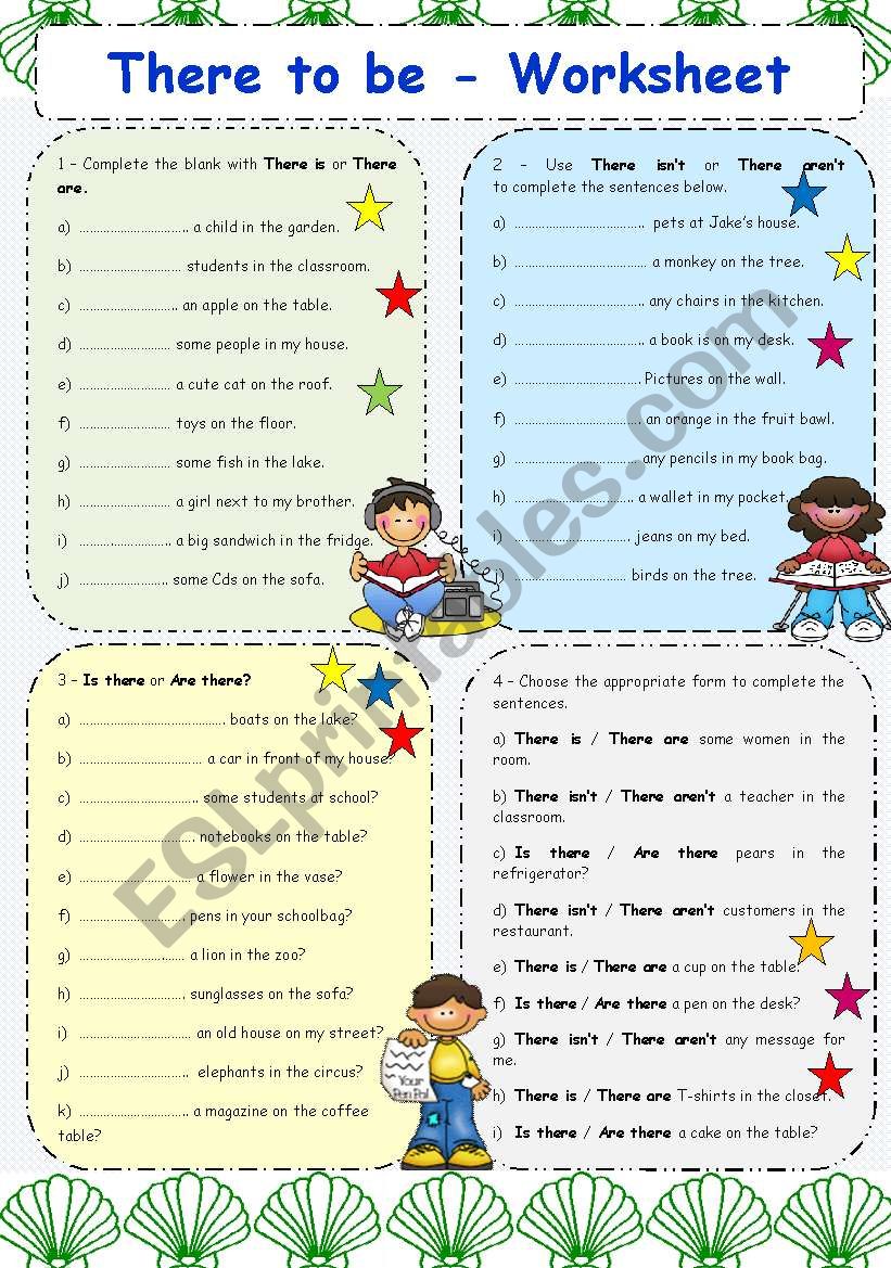 THERE TO BE VERB - WORKSHEET worksheet