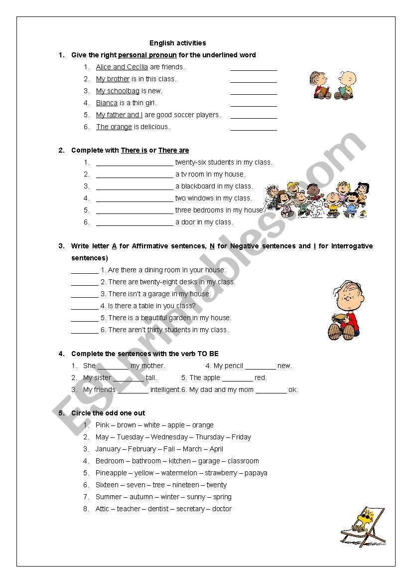 REview to be-there to be worksheet