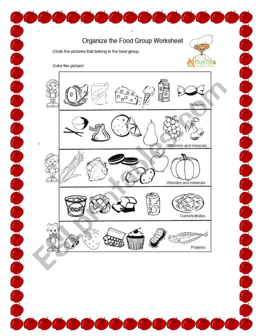 food group worksheet