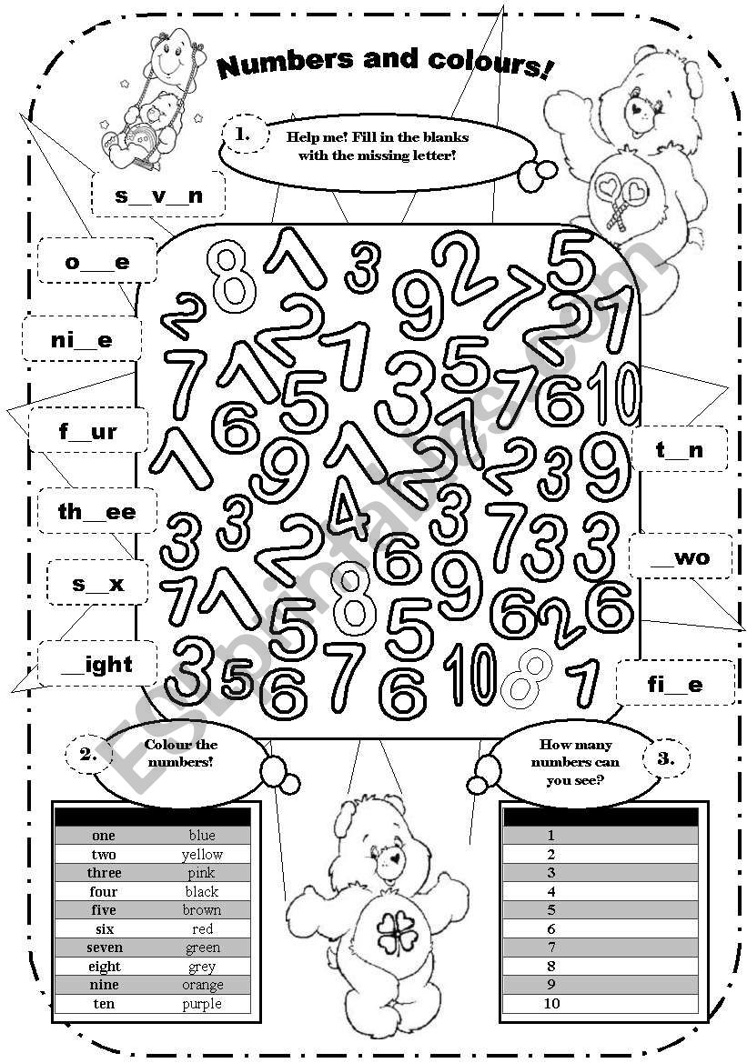 Numbers (1-10) and colours! Kids