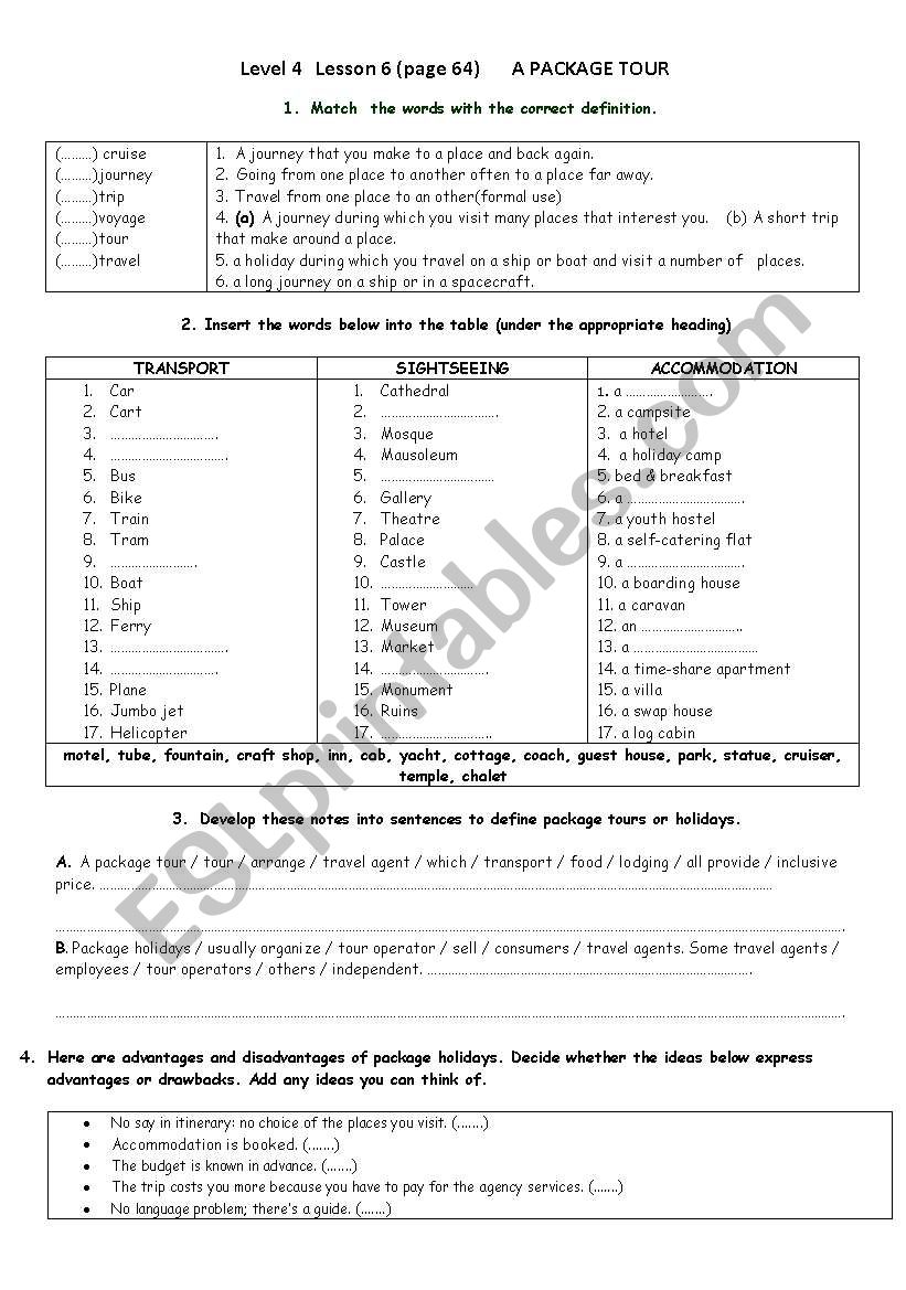 level 4, Lesson 6: S/ R/ W worksheet