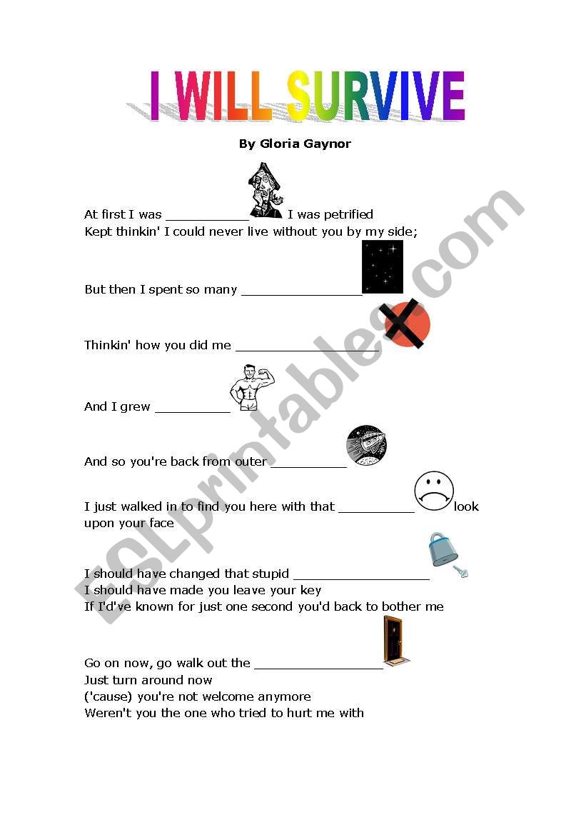 I will survive- song activity worksheet