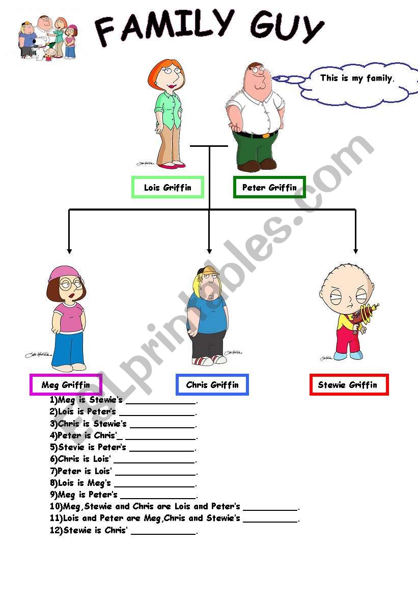 family guy worksheet