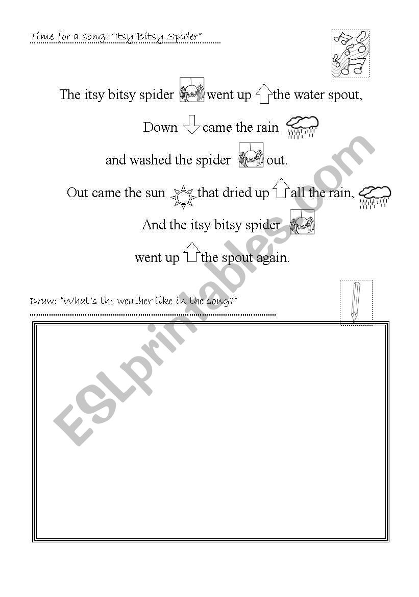 Itsy Bitsy Spider worksheet