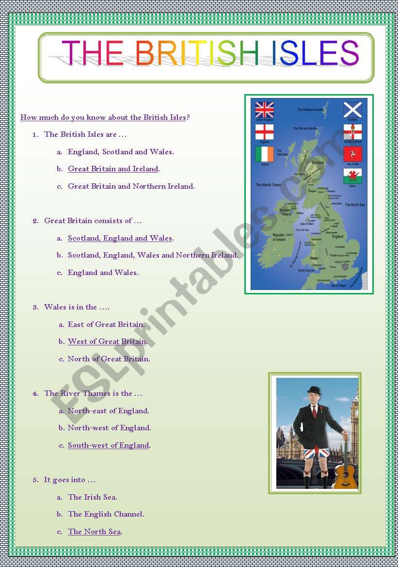 THE BRITISH ISLES worksheet