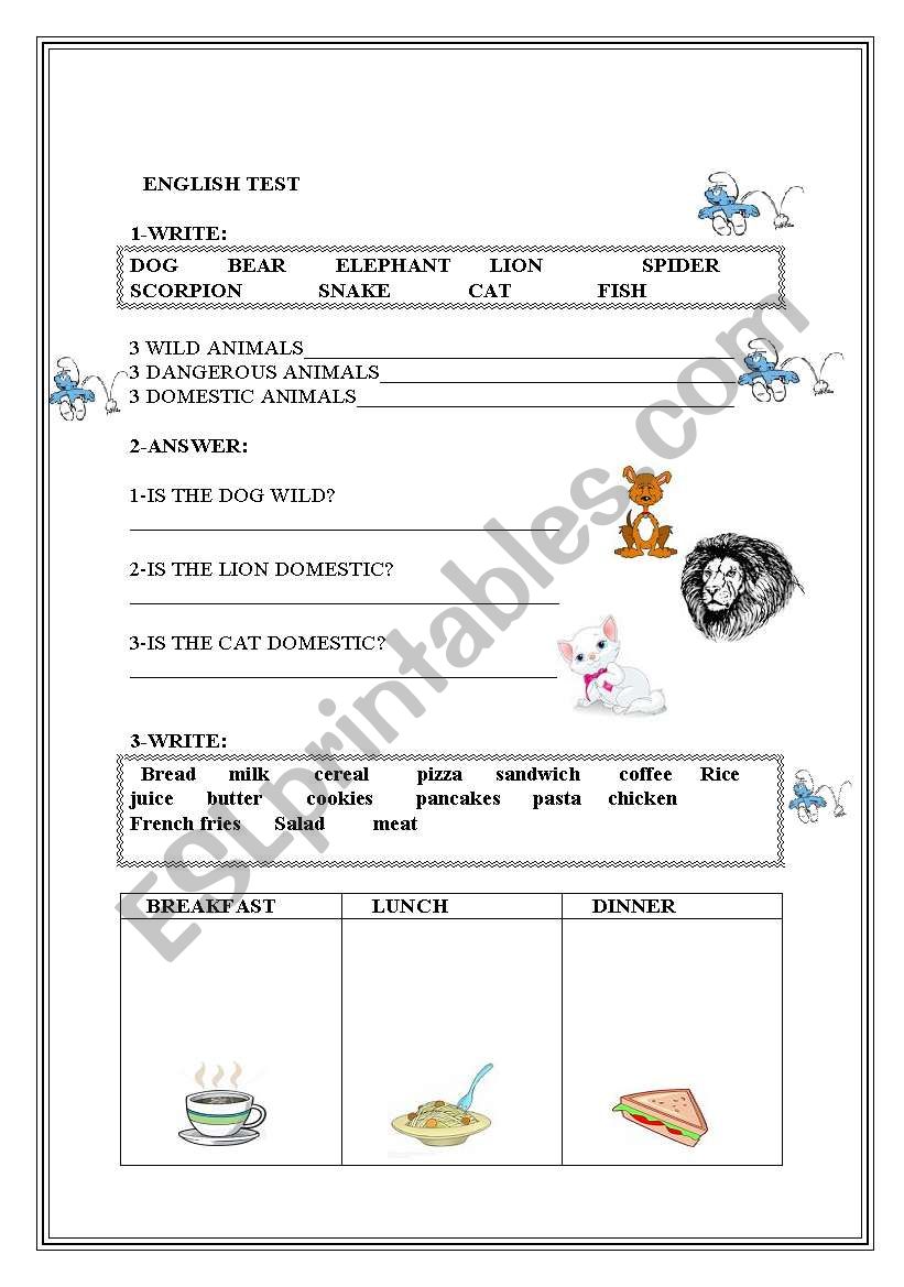 ENGLISH TEST worksheet