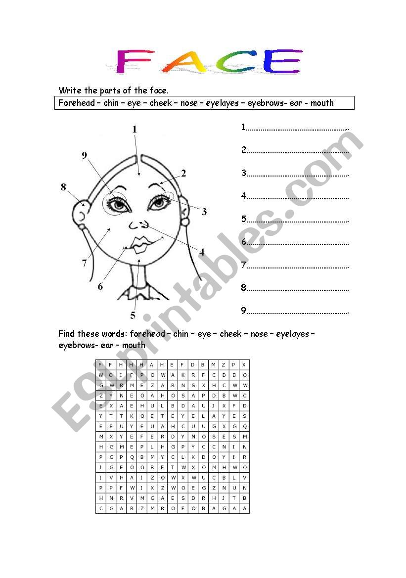 FACE worksheet